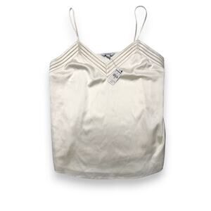 NWT Express Ivory Satin Chevron Detail Cami Top Size Medium
